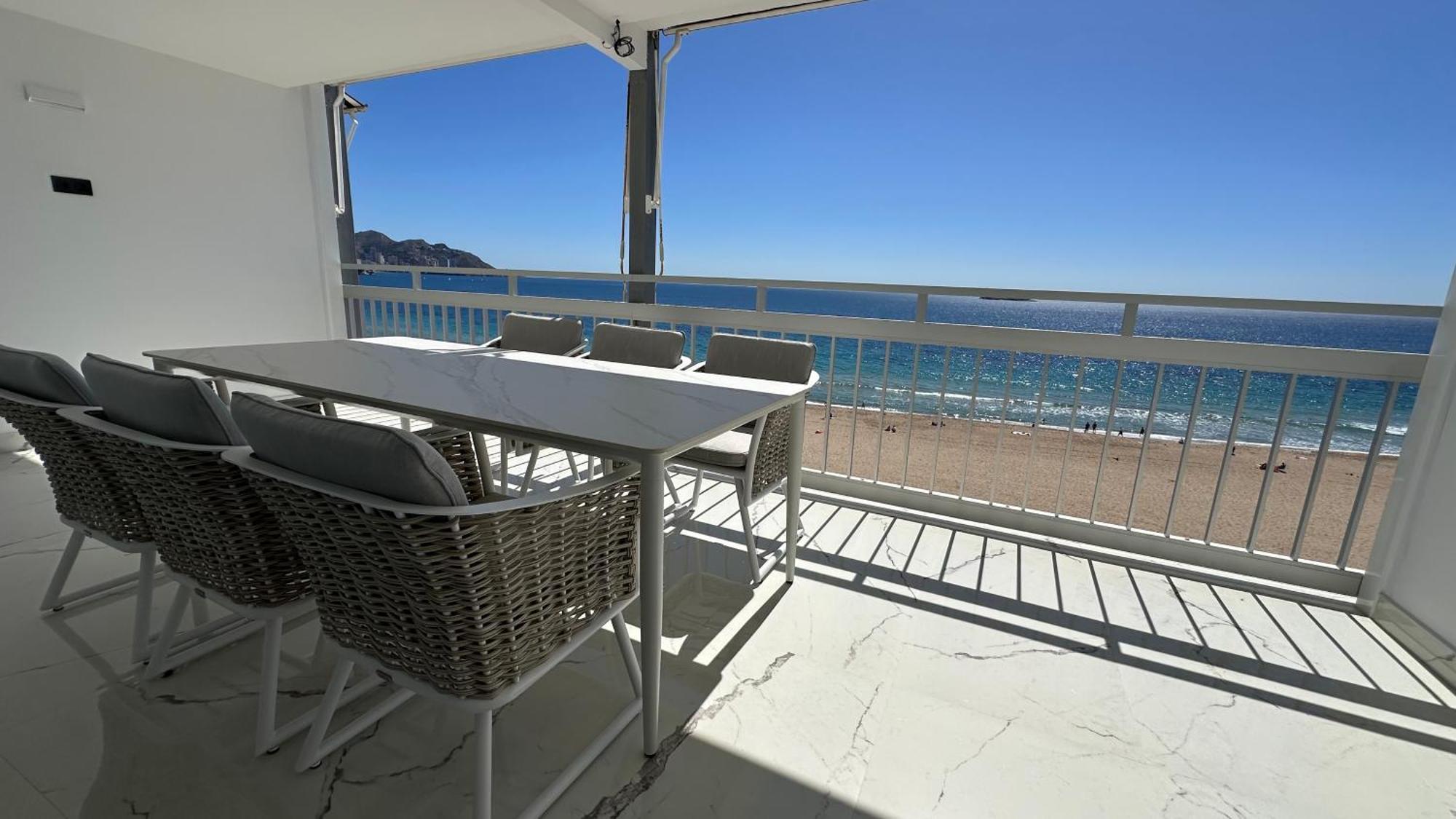 Esmeralda, Benidorm Beachfront Poniente, 1st line Frontal Seaview, Ocean Terrace Exterior foto